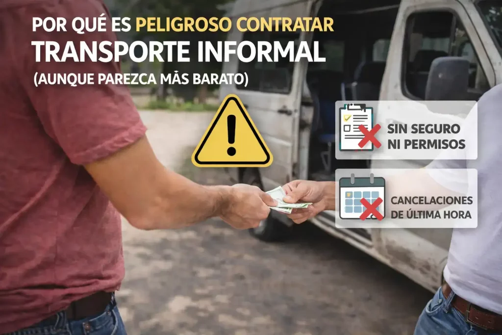 Por qué es peligroso contratar transporte informal